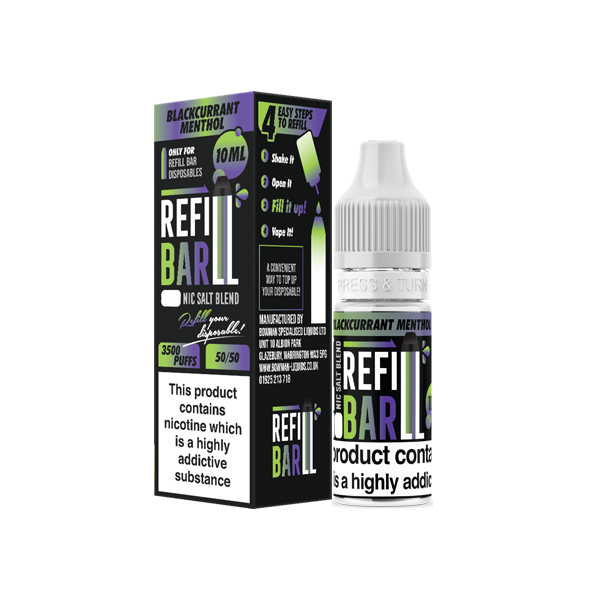 Refill Bar Salts 10ml Nic Salt 10mg