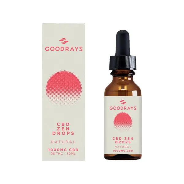 Goodrays 1000mg CBD Natural Zen Drops