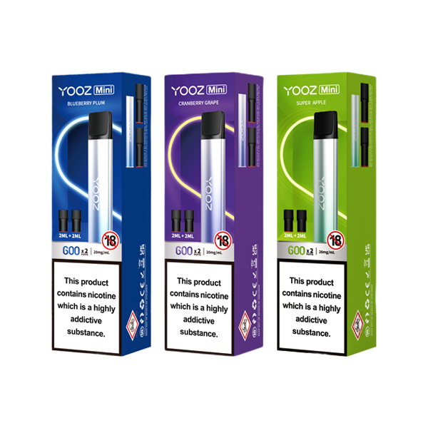 Yooz Mini Rechargeable Device & Vape Pods x2 600 Puffs