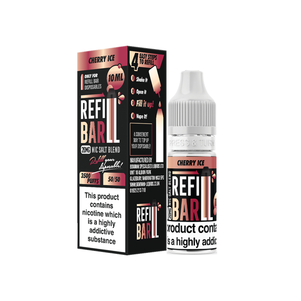 Refill Bar Salts 10ml Nic Salts (50VG/50PG) 20mg Pack of 2