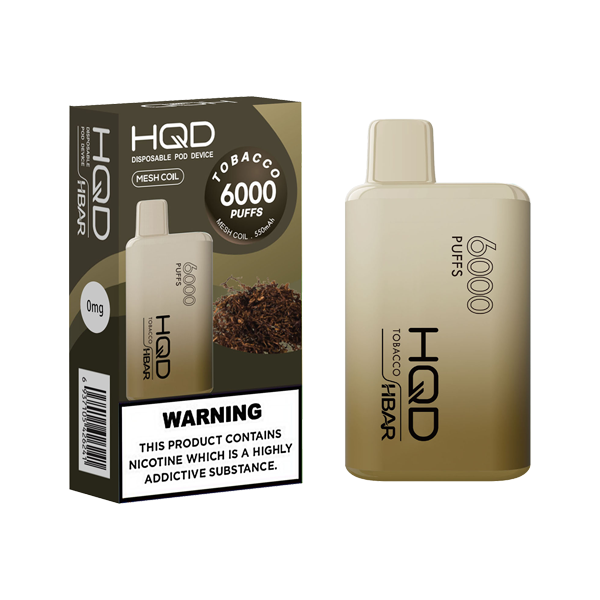 HQD HBAR Disposable Vape Device 6000 Puffs | Nicotine Free