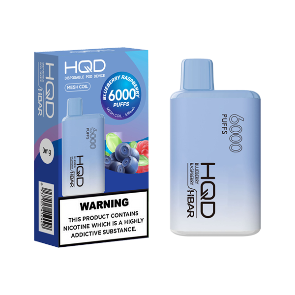 HQD HBAR Disposable Vape Device 6000 Puffs | Nicotine Free