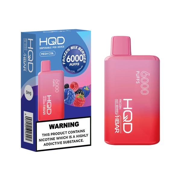 HQD HBAR Disposable Vape Device 6000 Puffs | Nicotine Free