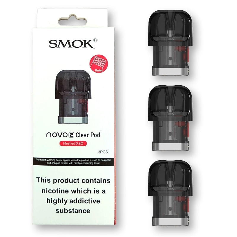 SMOK NOVO 2 CLEAR POD MESHED 0.9ohm (3 PACK)