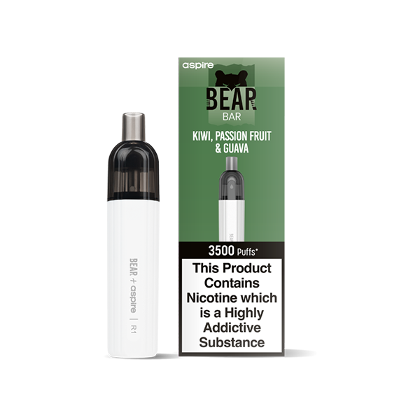 BEAR+Aspire R1 Refillable Disposable Vape & 10ml Nic Salt 3500 Puffs